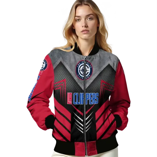 los angeles clippers arrow layer red black bomber jacket latest model