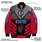los angeles clippers arrow layer red black bomber jacket best selling