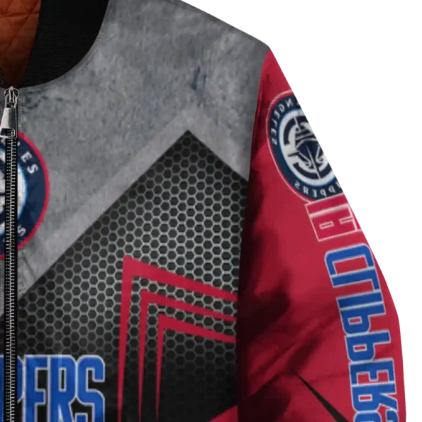 los angeles clippers arrow layer red black bomber jacket premium grade