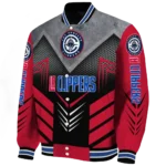 los angeles clippers arrow layer red black varsity jacket best selling.webp