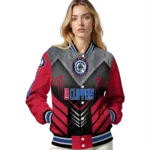 los angeles clippers arrow layer red black varsity jacket best selling.webp