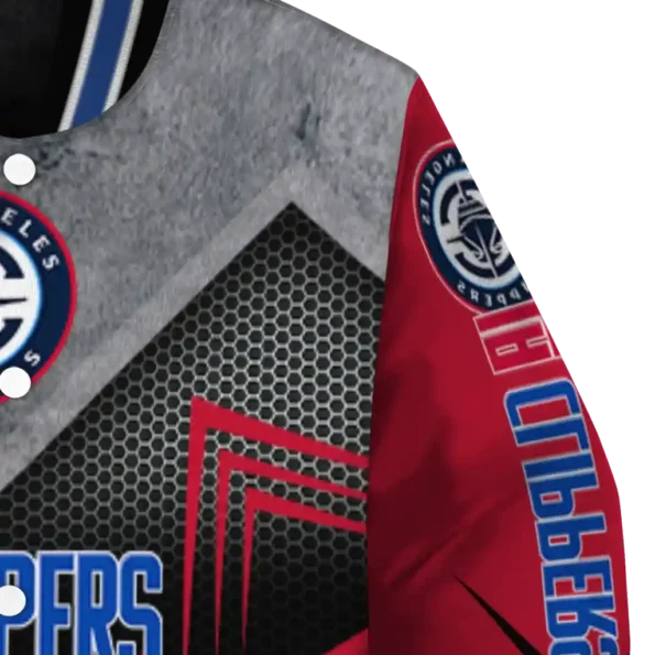 los angeles clippers arrow layer red black varsity jacket premium grade.webp