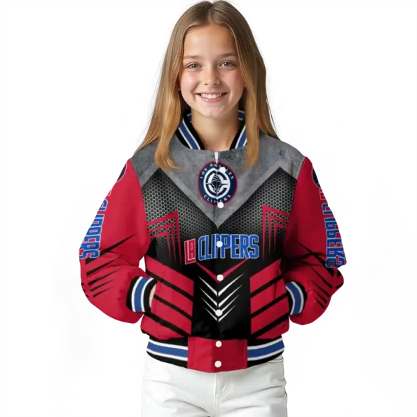 los angeles clippers arrow layer red black varsity jacket top rated.webp