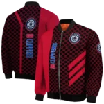los angeles clippers triple side stripes red black bomber jacket best selling
