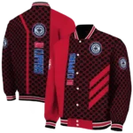 los angeles clippers triple side stripes red black varsity jacket best selling.webp