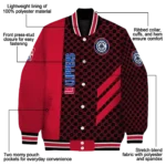 los angeles clippers triple side stripes red black varsity jacket best selling.webp