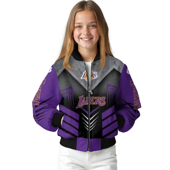 los angeles lakers arrow layer purple black bomber jacket top rated