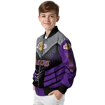los angeles lakers arrow layer purple black bomber jacket best selling