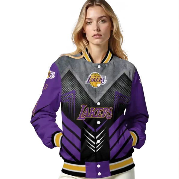 los angeles lakers arrow layer purple black varsity jacket latest model.webp