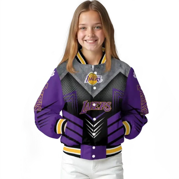 los angeles lakers arrow layer purple black varsity jacket top rated.webp