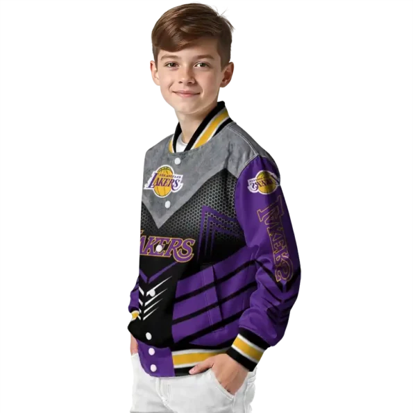 los angeles lakers arrow layer purple black varsity jacket trendy.webp