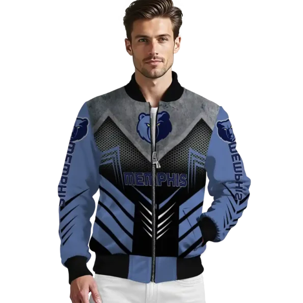 memphis grizzlies arrow layer blue black bomber jacket high quality