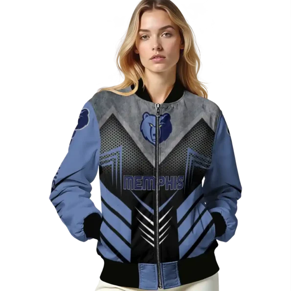 memphis grizzlies arrow layer blue black bomber jacket latest model