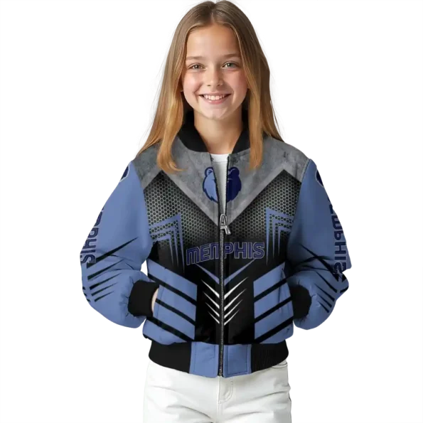 memphis grizzlies arrow layer blue black bomber jacket top rated