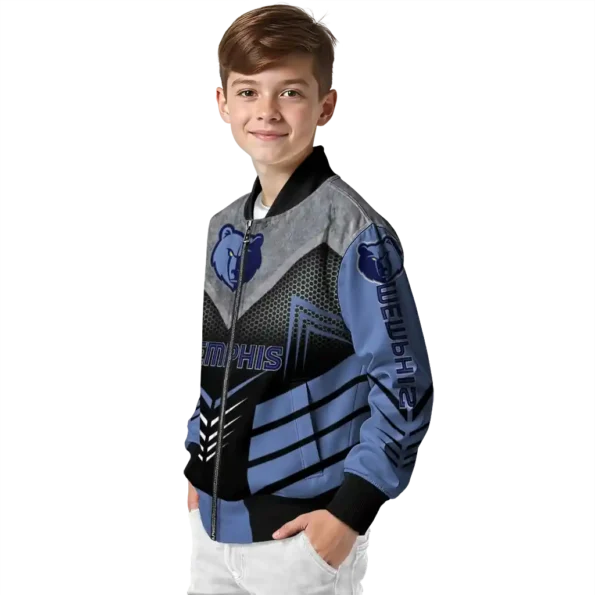 memphis grizzlies arrow layer blue black bomber jacket trendy
