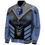 memphis grizzlies arrow layer blue black varsity jacket best selling.webp