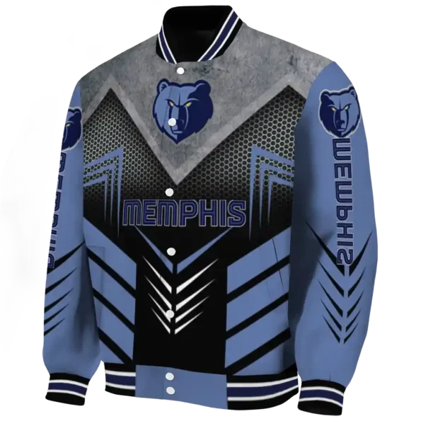 memphis grizzlies arrow layer blue black varsity jacket best selling.webp