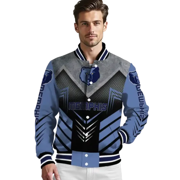 memphis grizzlies arrow layer blue black varsity jacket high quality.webp