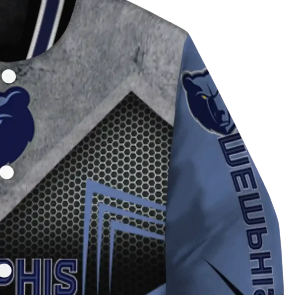 memphis grizzlies arrow layer blue black varsity jacket premium grade.webp