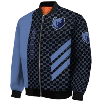 memphis grizzlies triple side stripes blue black bomber jacket best selling