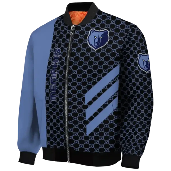 memphis grizzlies triple side stripes blue black bomber jacket best selling