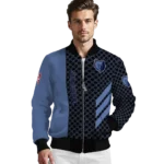 memphis grizzlies triple side stripes blue black bomber jacket best selling