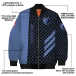 memphis grizzlies triple side stripes blue black bomber jacket best selling