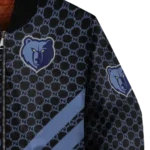 memphis grizzlies triple side stripes blue black bomber jacket best selling