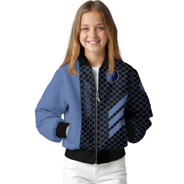memphis grizzlies triple side stripes blue black bomber jacket top rated