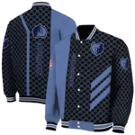 memphis grizzlies triple side stripes blue black varsity jacket best selling.webp