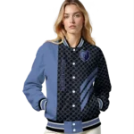 memphis grizzlies triple side stripes blue black varsity jacket best selling.webp