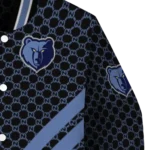 memphis grizzlies triple side stripes blue black varsity jacket best selling.webp