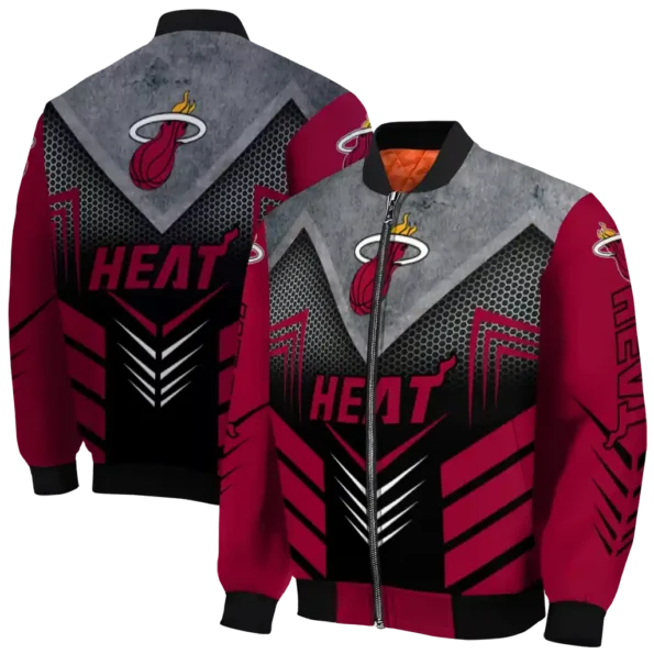miami heat arrow layer red black bomber jacket fashion forward