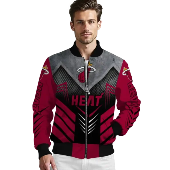 miami heat arrow layer red black bomber jacket high quality