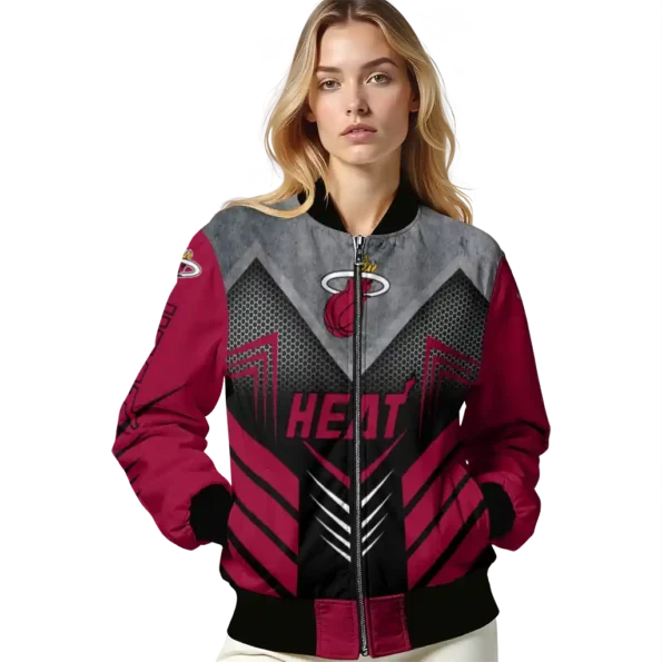 miami heat arrow layer red black bomber jacket latest model