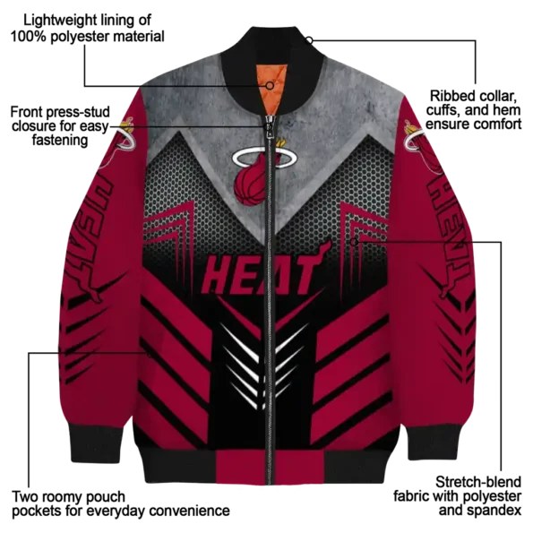 miami heat arrow layer red black bomber jacket new arrival