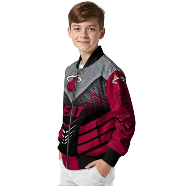 miami heat arrow layer red black bomber jacket trendy