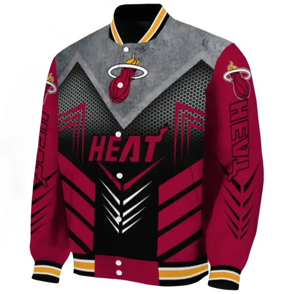 miami heat arrow layer red black varsity jacket best selling.webp