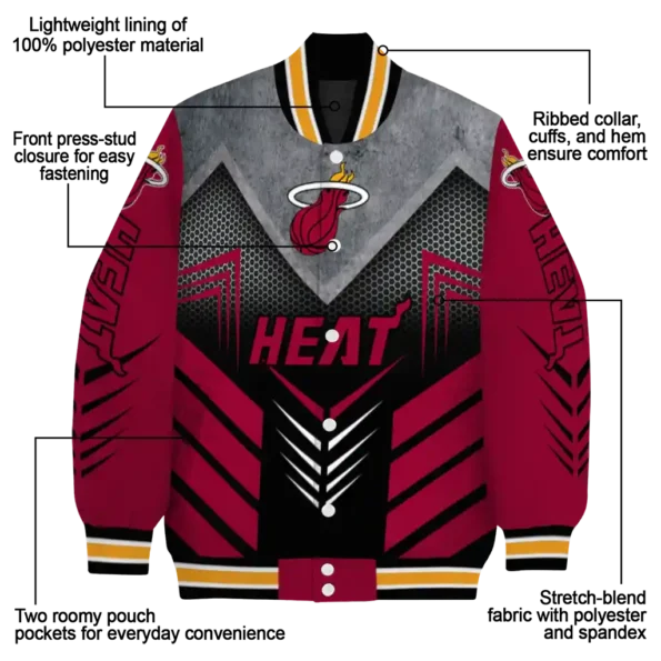 miami heat arrow layer red black varsity jacket new arrival.webp
