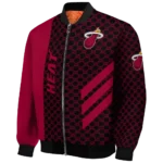 miami heat triple side stripes red black bomber jacket best selling