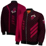 miami heat triple side stripes red black bomber jacket best selling