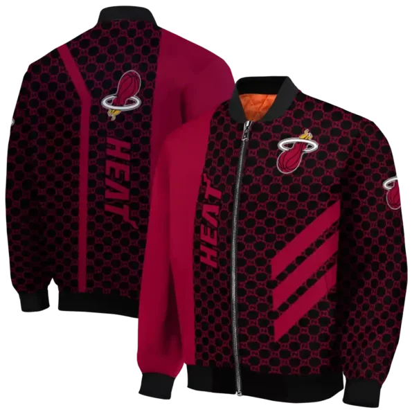 miami heat triple side stripes red black bomber jacket fashion forward