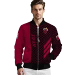 miami heat triple side stripes red black bomber jacket best selling