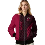 miami heat triple side stripes red black bomber jacket best selling