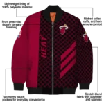 miami heat triple side stripes red black bomber jacket best selling