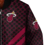 miami heat triple side stripes red black bomber jacket best selling