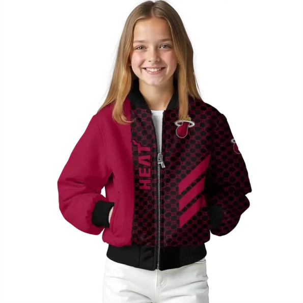 miami heat triple side stripes red black bomber jacket top rated