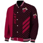 miami heat triple side stripes red black varsity jacket best selling.webp