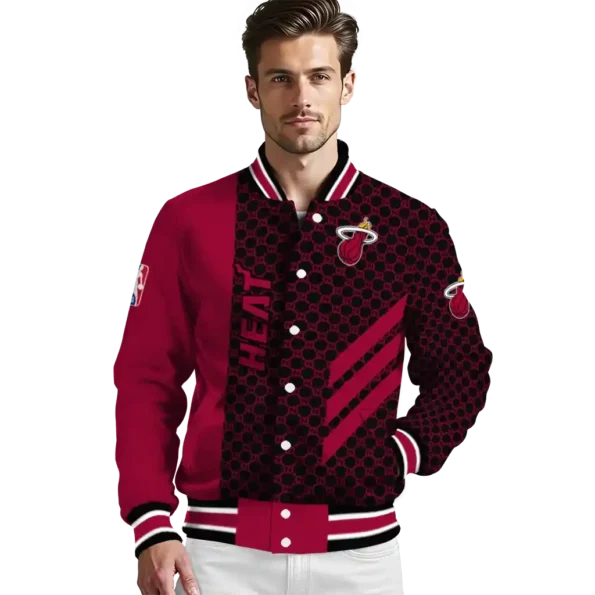 miami heat triple side stripes red black varsity jacket high quality.webp