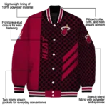 miami heat triple side stripes red black varsity jacket best selling.webp
